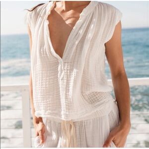 9SEED white gauze cotton iIdyllwild sleeveless top size M/L